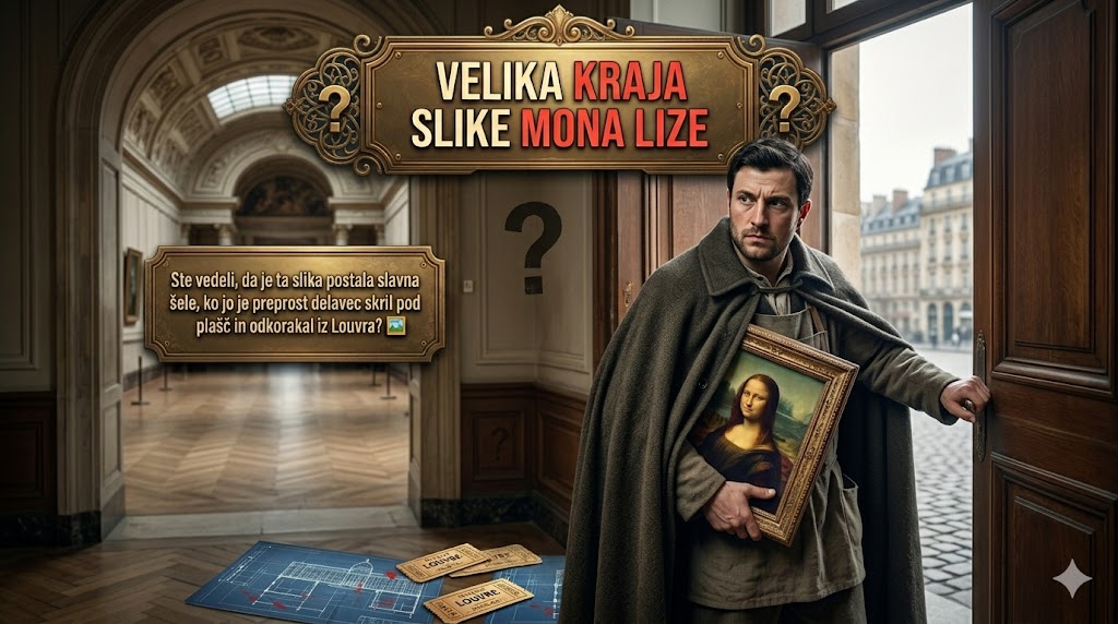 Velika kraja Mona Lize: Ste vedeli, da je ta slika postala slavna šele,&hellip;